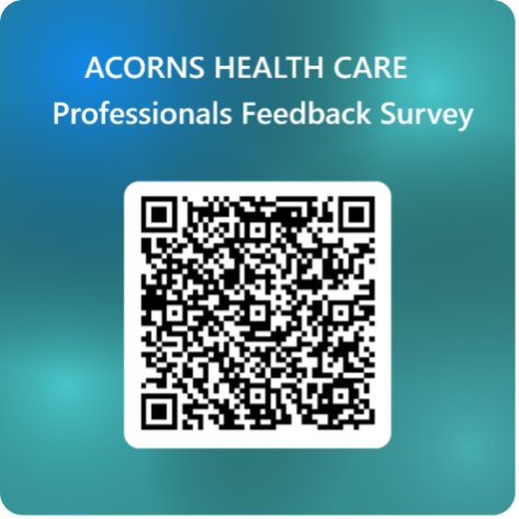 Acorns Health Care Professionals Feedback Survey QR code